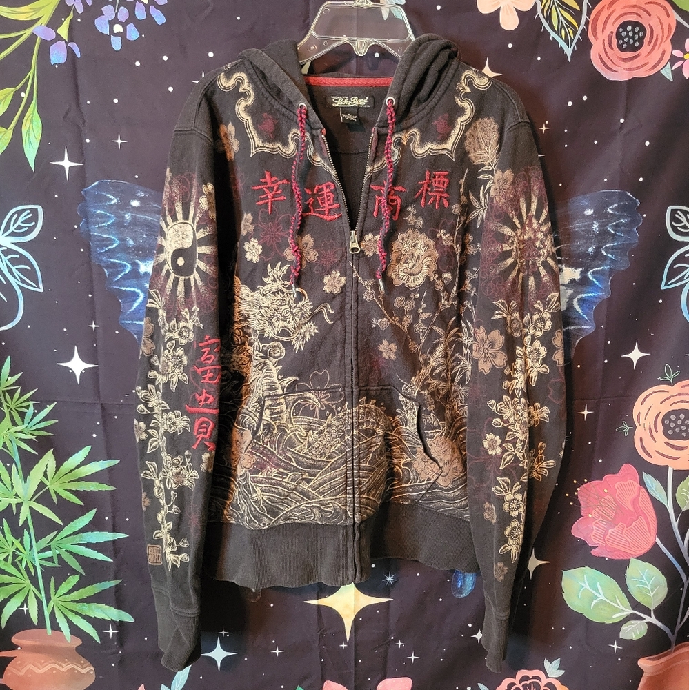 RARE! LUCKYBRAND Yin & Yang Symbol Hoodie - Picture 2 of 16